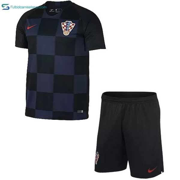 Camiseta Croatia 2ª Niños 2018 Azul